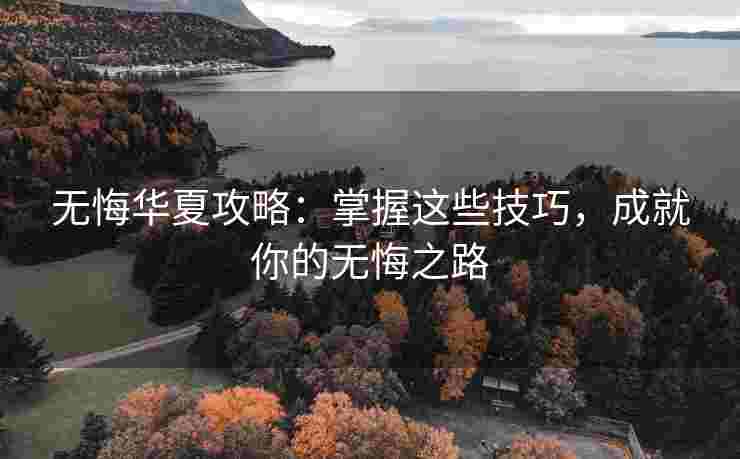 无悔华夏攻略：掌握这些技巧，成就你的无悔之路