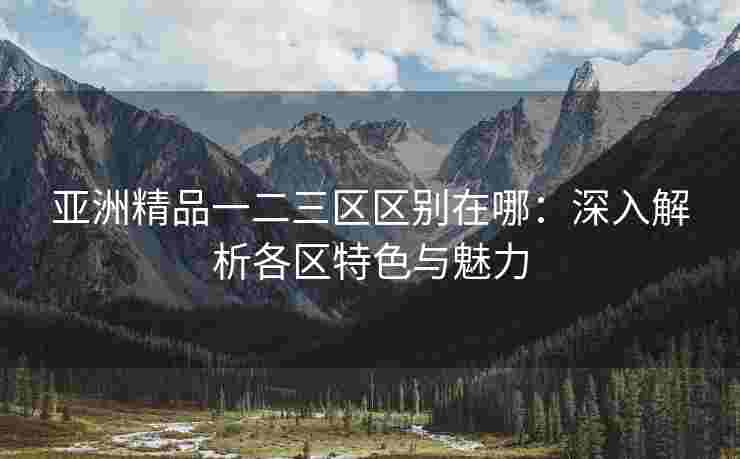 亚洲精品一二三区区别在哪：深入解析各区特色与魅力