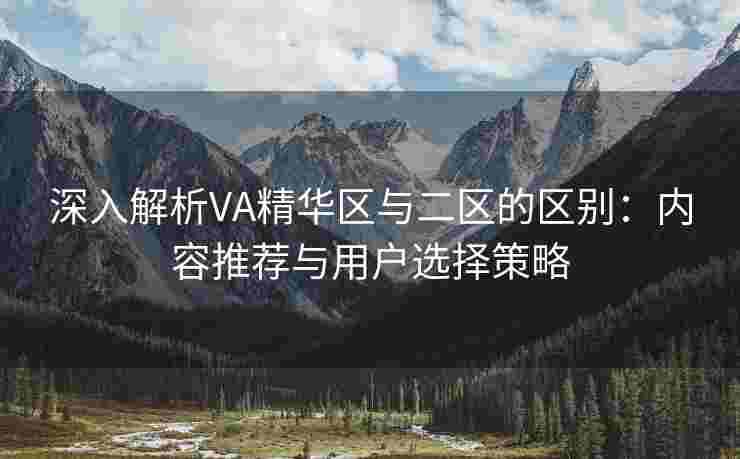 深入解析VA精华区与二区的区别：内容推荐与用户选择策略
